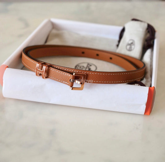 HERMES Pop H 15 Belt Gold Epsom Size 80 Rose Gold Hardware B Stamp