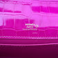 HERMES Kelly Pochette Rose Scheherazade Shiny Alligator Gold Hardware C Stamp