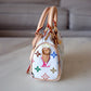 LOUIS VUITTON LV x TM White Multicolour Murakami Nano Speedy Gold Hardware