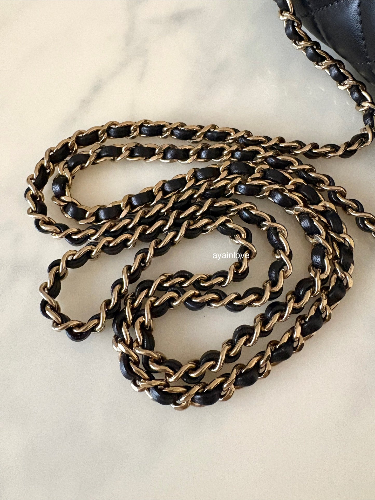 CHANEL 24K Black Lambskin Classic Rectangular Extra Mini 18cm Flap Light Gold Hardware