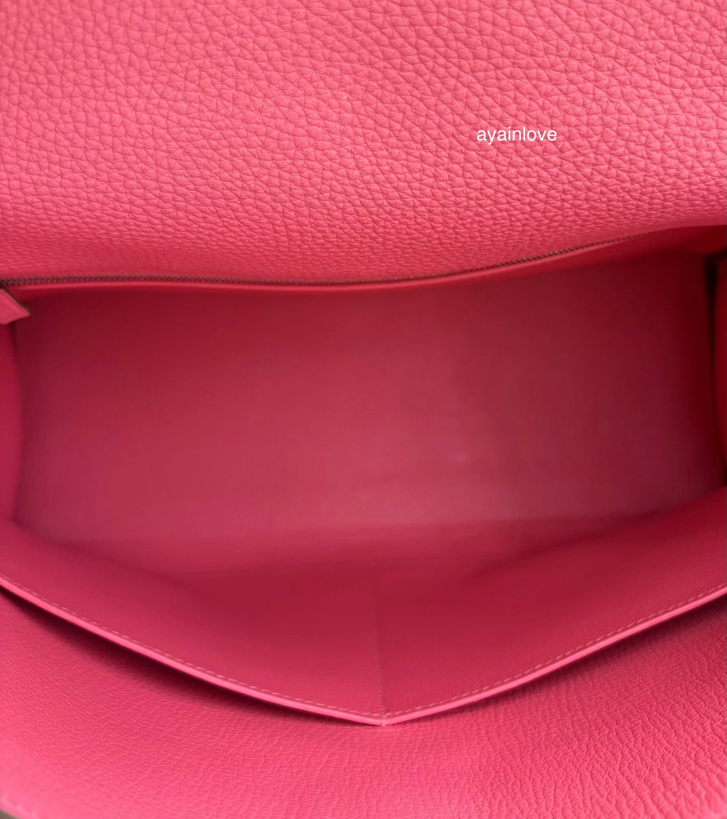 HERMES Kelly 35 Pink Rose Lipstick Togo Palladium Hardware Q Square Stamp