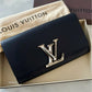 LOUIS VUITTON Black Calfskin Louise Pochette Clutch GM Bag