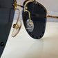 LOUIS VUITTON Gold Party Studded Mirrored Silver Lens Pilot Sunglasses Z0923U