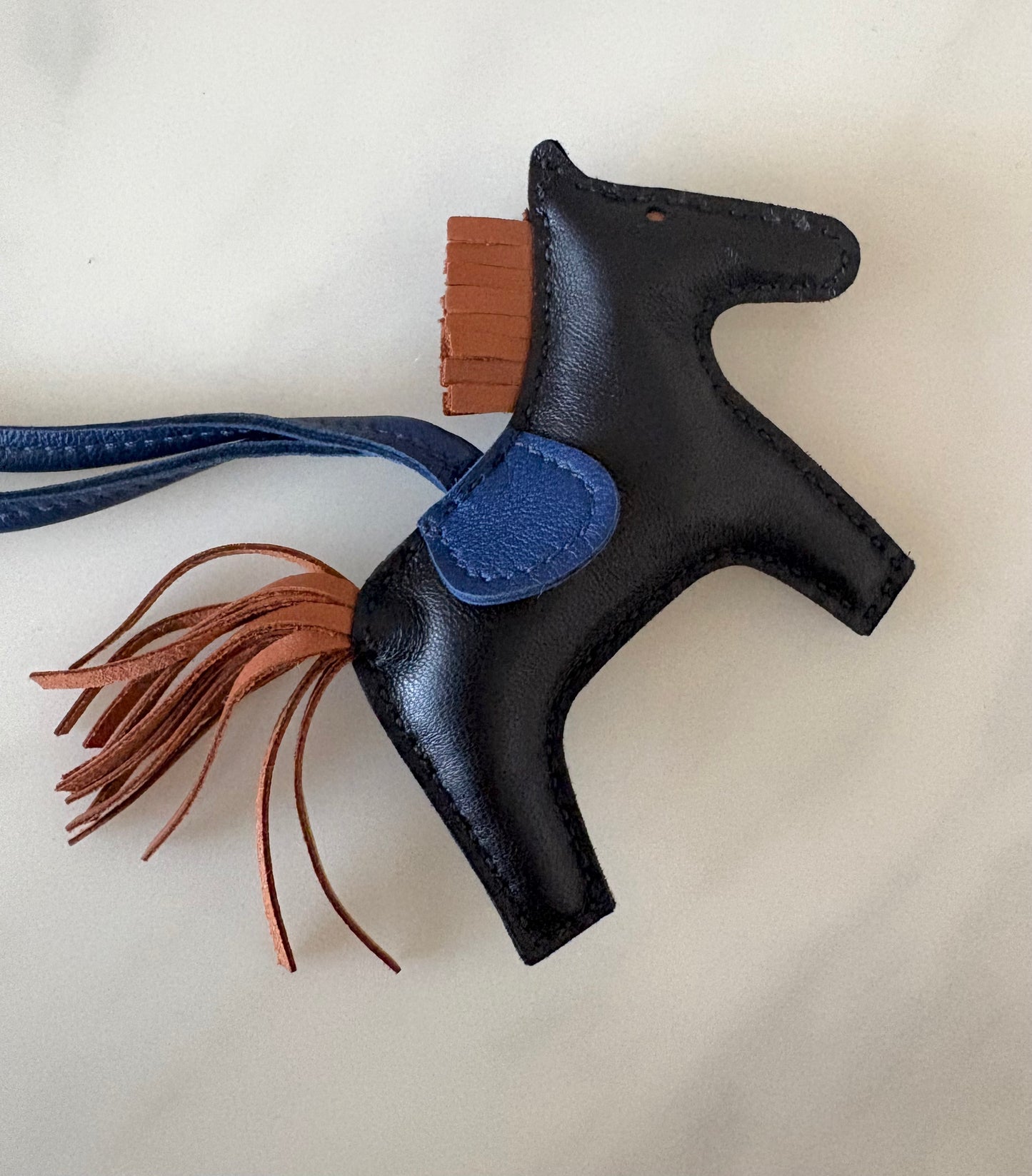 HERMES Rodeo PM Tricolour Black/Gold/Bleu Saphir Bag Charm