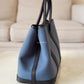 HERMES Garden Party 30 Canvas/Negonda Navy Blue/Black Bag Palladium Hardware W Stamp