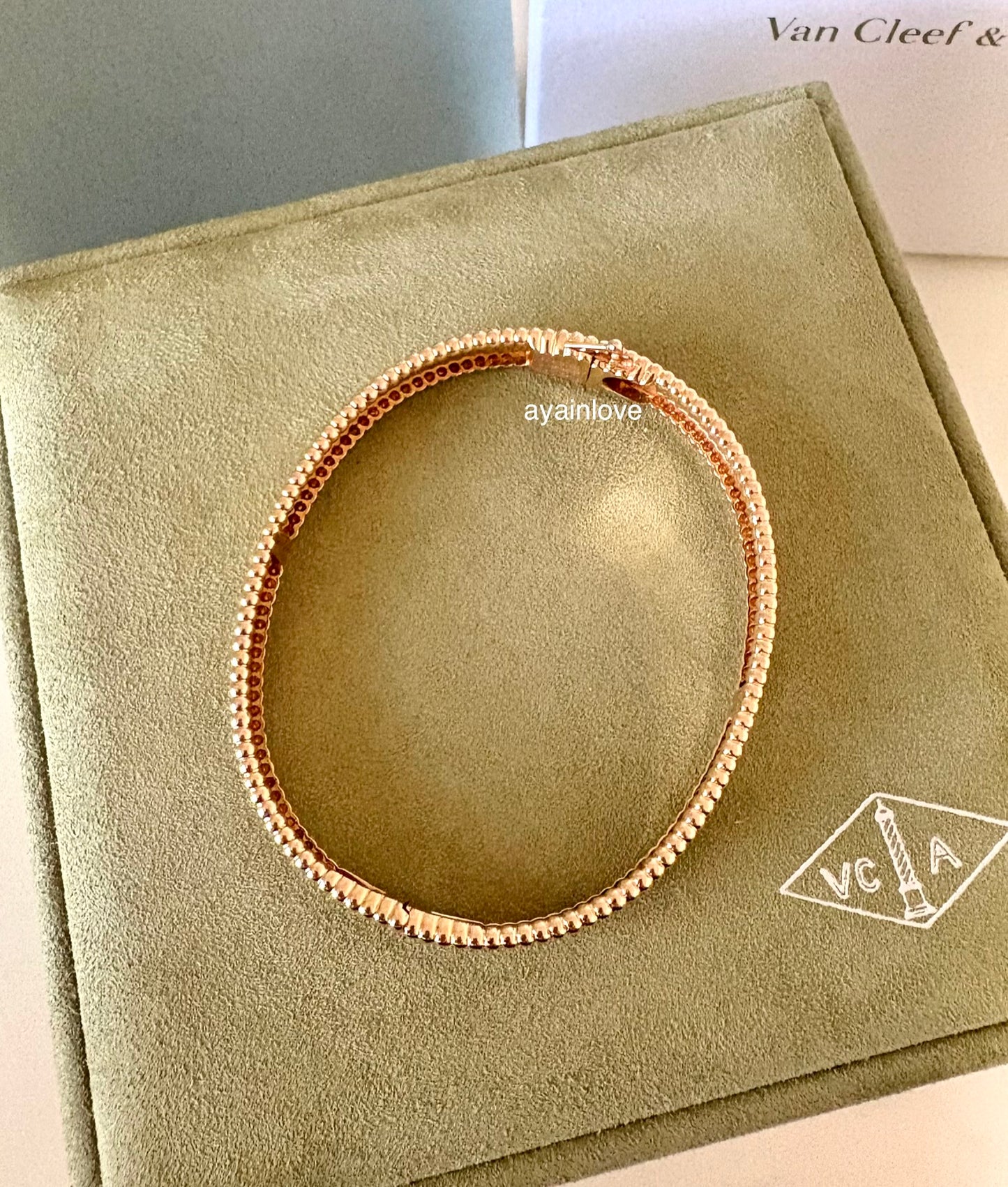 Van Cleef Arpels VCA Signature Perlee 18KT Rose Gold Bracelet Size Large