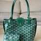 GOYARD Anjou Mini Green Goyardline Canvas/Calfskin Reversible Tote Bag