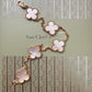 Van Cleef Arpels VCA 5 Motifs Bracelet White Mother of Pearl MOP 18KT Yellow Gold Vintage Alhambra
