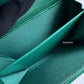 CHANEL 18S Iridescent Emerald Green Caviar XL Snap Card Holder Light Gold Hardware