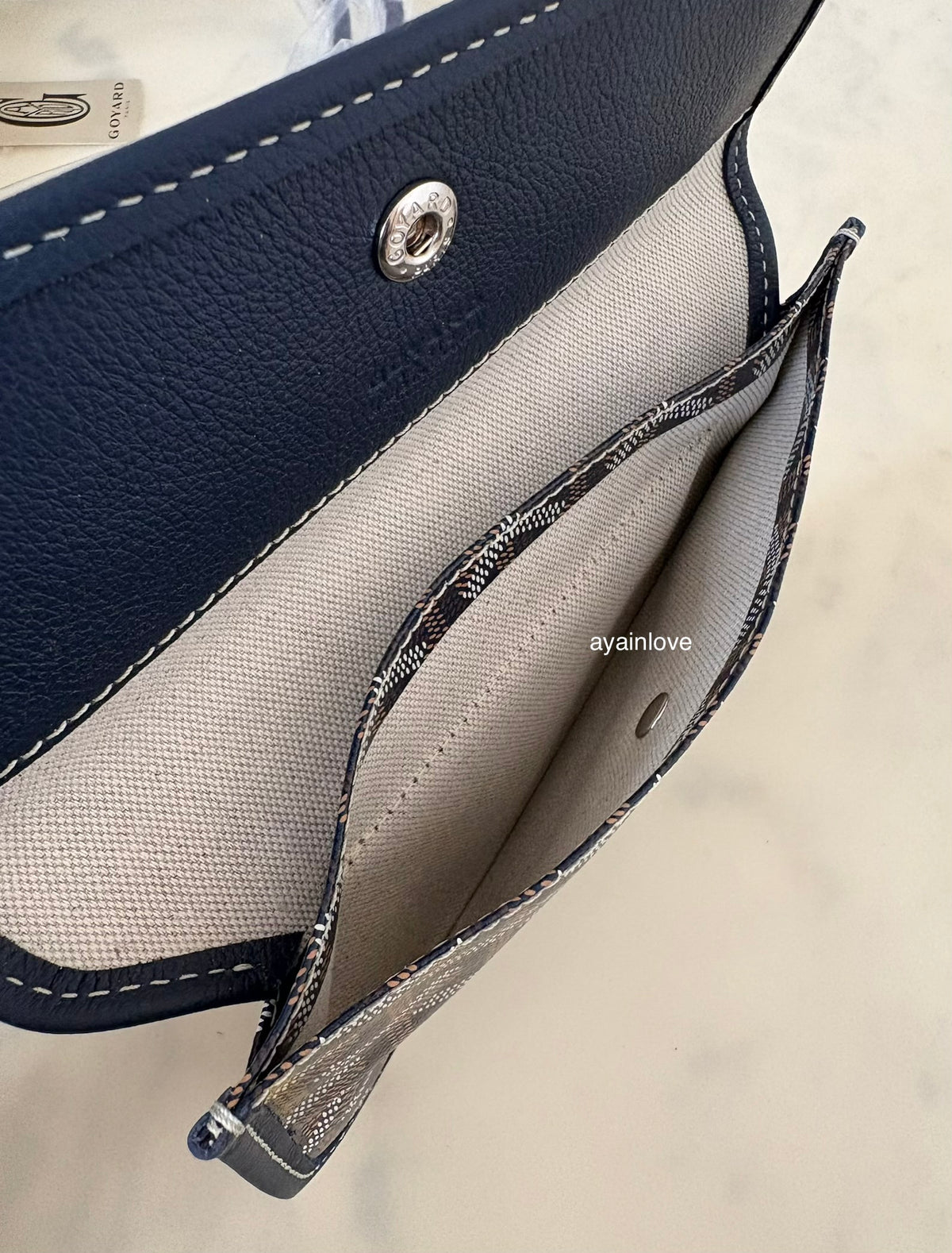 GOYARD St Saint Louis PM Navy Blue Tote Bag
