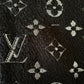 LOUIS VUITTON LV Shine Black Silver Echarpe Logomania M75833 Wool Shawl Scarf