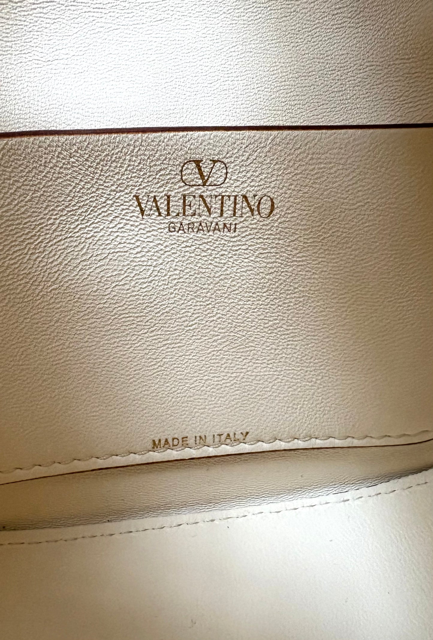 VALENTINO Vlogo Ivory Moon Zip Up Mini Hobo Bag Gold Hardware