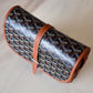 GOYARD Belvedere PM Goyardline Canvas/Calfskin Tan Black Messenger Bag Silver Hardware