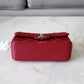 CHANEL 17B Red Caviar Quilted Classic Rectangular Mini Silver Hardware