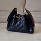 CHANEL 25 Mini Black Caviar Microchipped Bag Gold Hardware