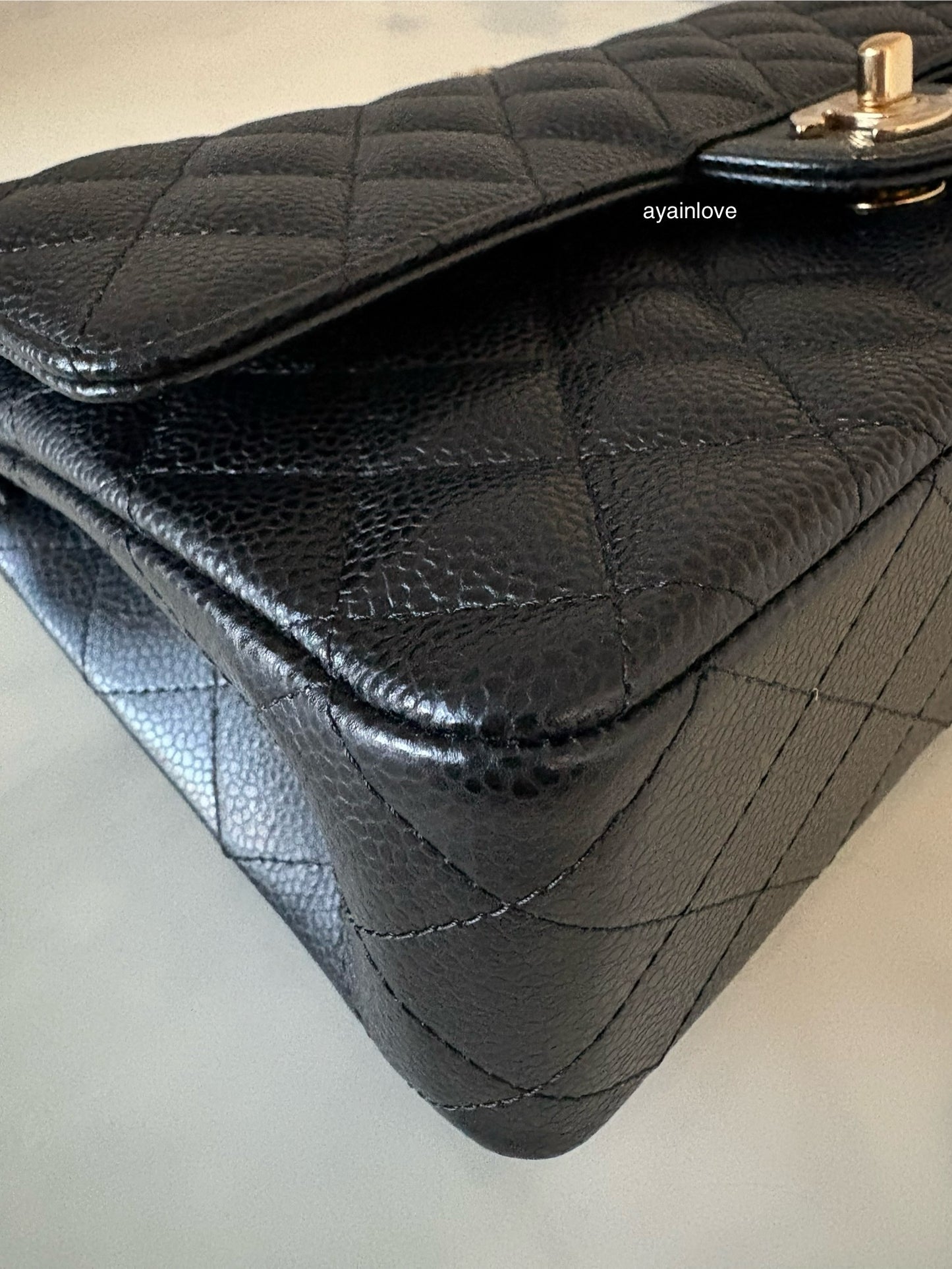 CHANEL Black Caviar Medium/Large Classic Flap Gold Hardware