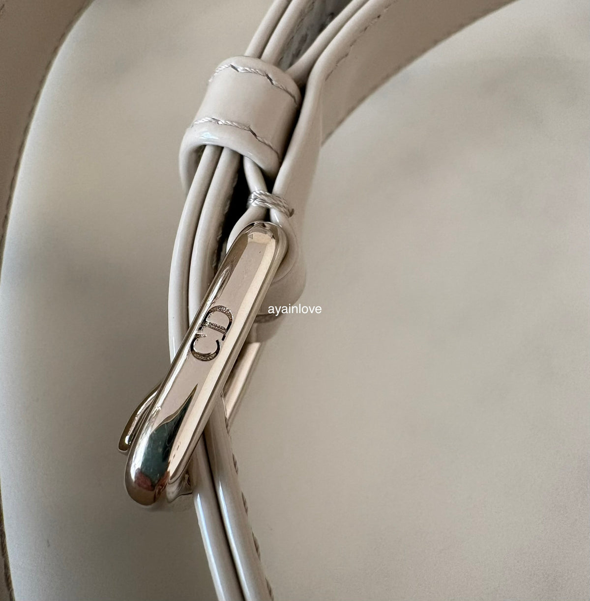 DIOR Small Lady Dior Beige Patent Cannage Calf Skin Bag