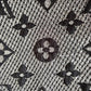 LOUIS VUITTON LV Shine Black Silver Echarpe Logomania M75833 Wool Shawl Scarf