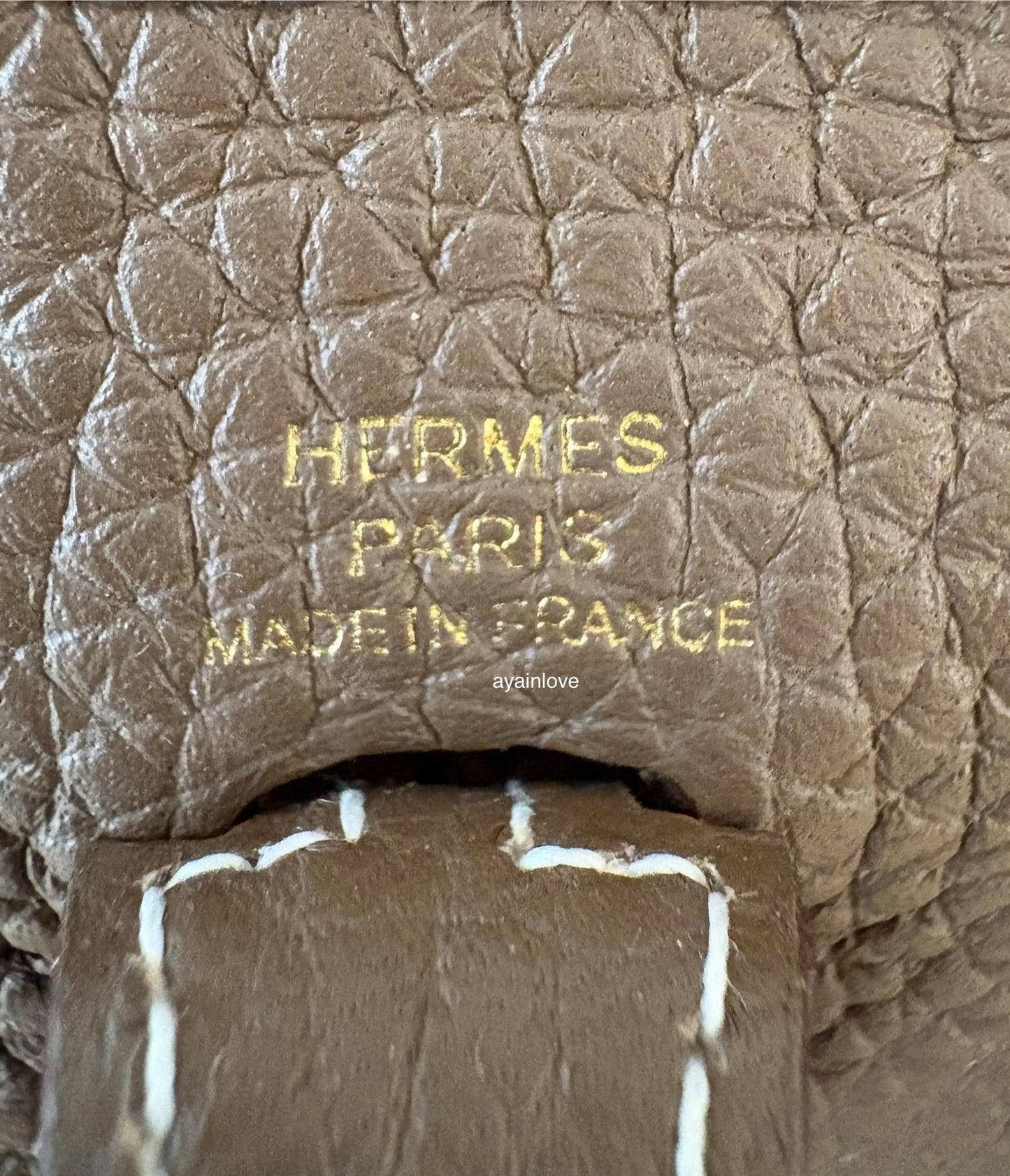 HERMES Mini Evelyne TPM 16 Amazone Etoupe Clemence Gold Hardware U Stamp