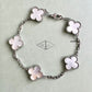 Van Cleef Arpels VCA 5 Motifs Bracelet White Mother of Pearl 18KT White Gold Vintage Alhambra