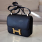 HERMES Constance 24 Noir Black Epsom Rose Gold Hardware D Stamp