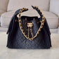 CHANEL 26P Black Washed Denim Small 25 Bag Gold Hardware
