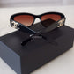 CHANEL Pillow Black CC Logo Hardware Rectangle Sunglasses