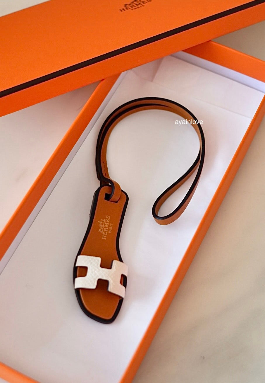 HERMES Oran Sandal Beige Brown Bag Charm