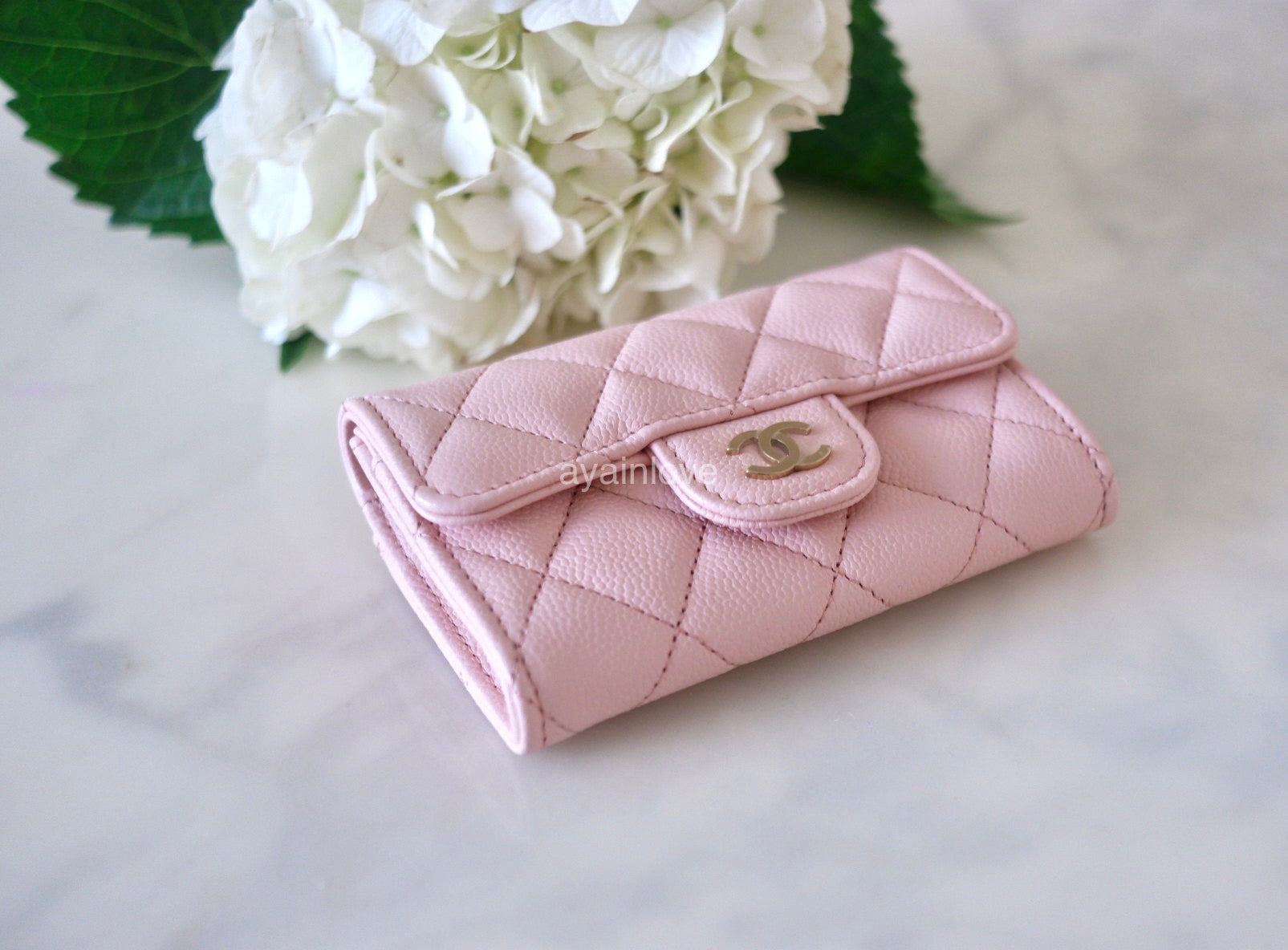 Pink Chanel Caviar Card Case Chanel Card Holder Back Pocket Chanel