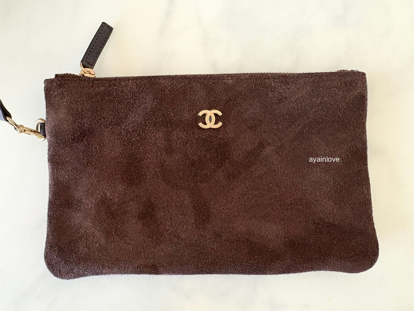 CHANEL 26C Dark Brown Suede Calfskin Medium 25 Bag Gold Hardware