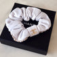 CHANEL 21P White Leather CC Scrunchie Gold Hardware