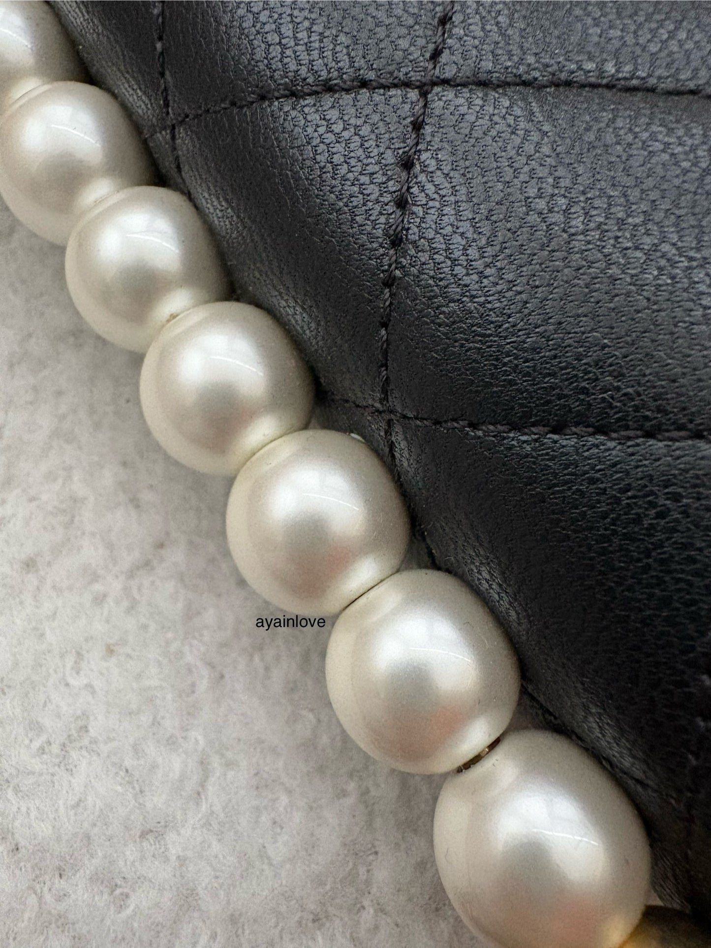 CHANEL 19S Chic Pearl Black Goatskin Flap Bag Gold Hardware