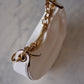 VALENTINO Vlogo Ivory Moon Zip Up Mini Hobo Bag Gold Hardware