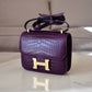 HERMES Constance Mini 18 Amethyst Purple Matte Alligator Leather Gold Hardware Y Stamp