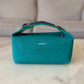 HERMES Bride-A-Brac Green Canvas Toilette Au Carre Case Small PM Palladium Hardware