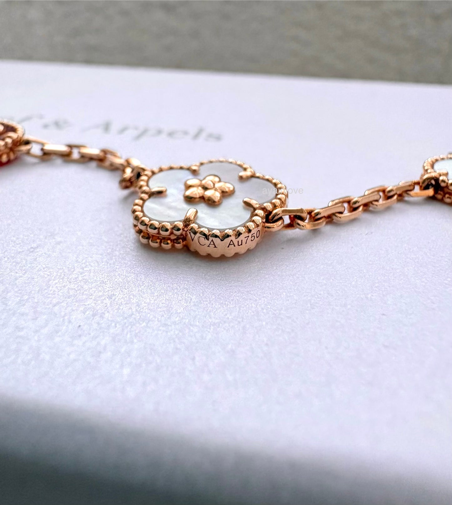 Van Cleef Arpels VCA 5 Motifs Lucky Spring Carnelian, Mother of Pearl and Onyx Bracelet 18KT Rose Gold