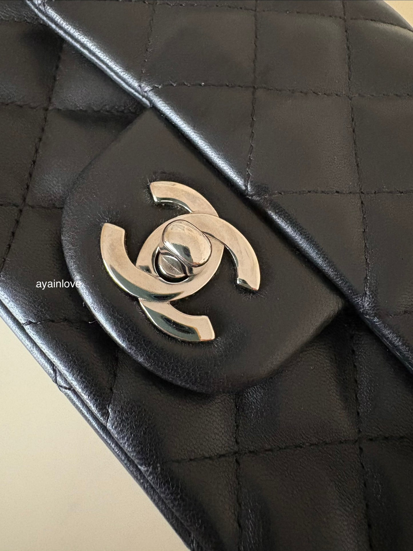 CHANEL Black Classic Quilted Square Mini Flap Bag Silver Hardware