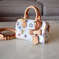 LOUIS VUITTON LV x TM White Multicolour Murakami Nano Speedy Gold Hardware