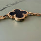 Van Cleef Arpels VCA 5 Motifs Bracelet Onyx 18KT Yellow Gold Vintage Alhambra