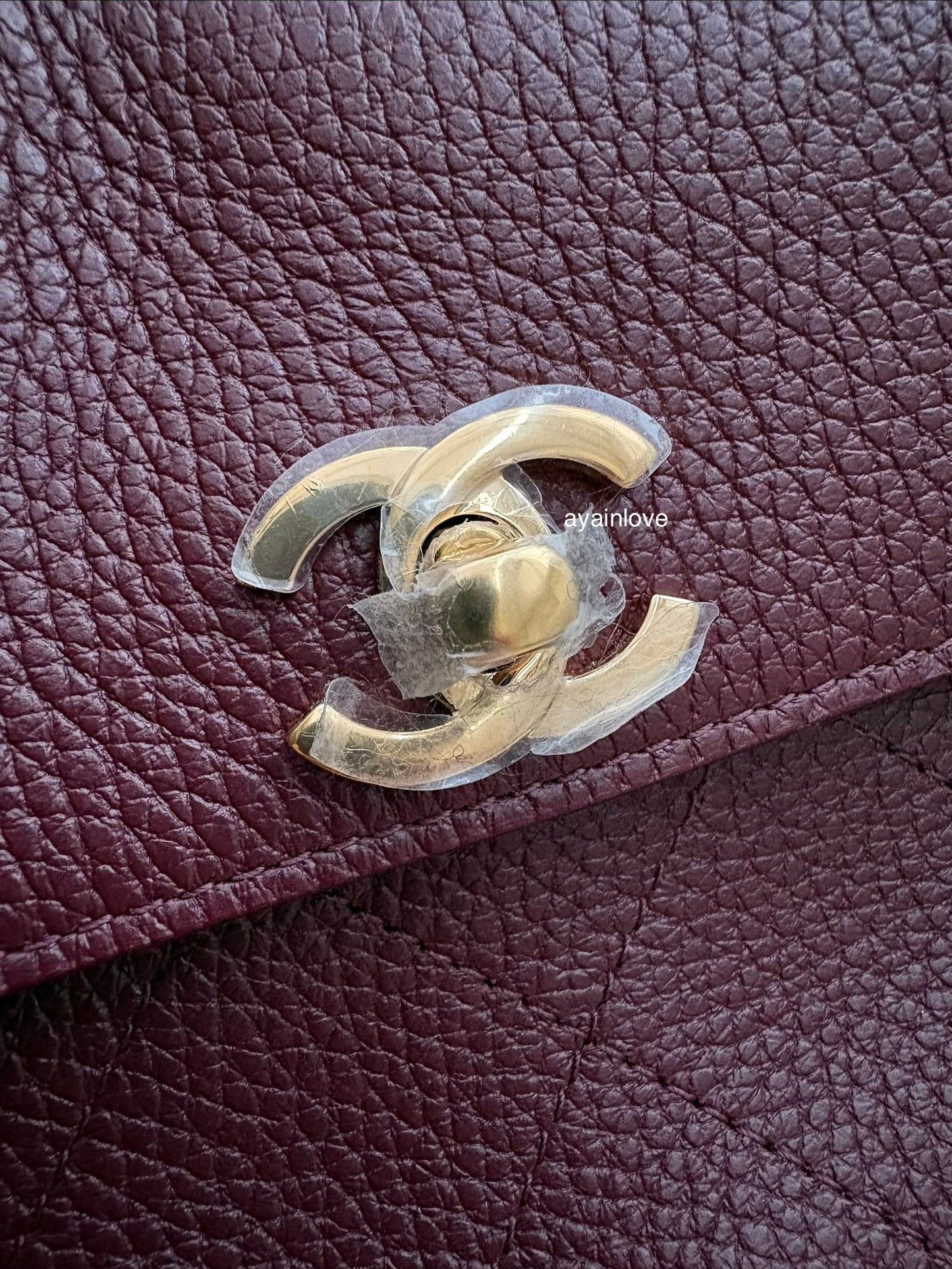 CHANEL 26S Burgundy Caviar Small Tote Urban Essential Bag Gold Hardware