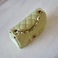 CHANEL 23C Light Green Microchipped Classic Quilted Square Mini Flap Bag Light Gold Hardware