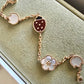 Van Cleef Arpels VCA 5 Motifs Lucky Spring Carnelian, Mother of Pearl and Onyx Bracelet 18KT Rose Gold