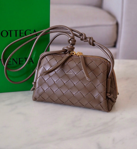 BOTTEGA VENETA BV Concert Pouch Pinecone Bag Gold Hardware Adjustable Strap