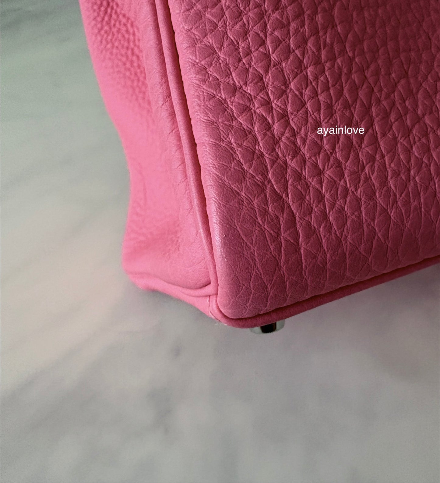 HERMES Kelly 35 Pink Rose Lipstick Togo Palladium Hardware Q Square Stamp