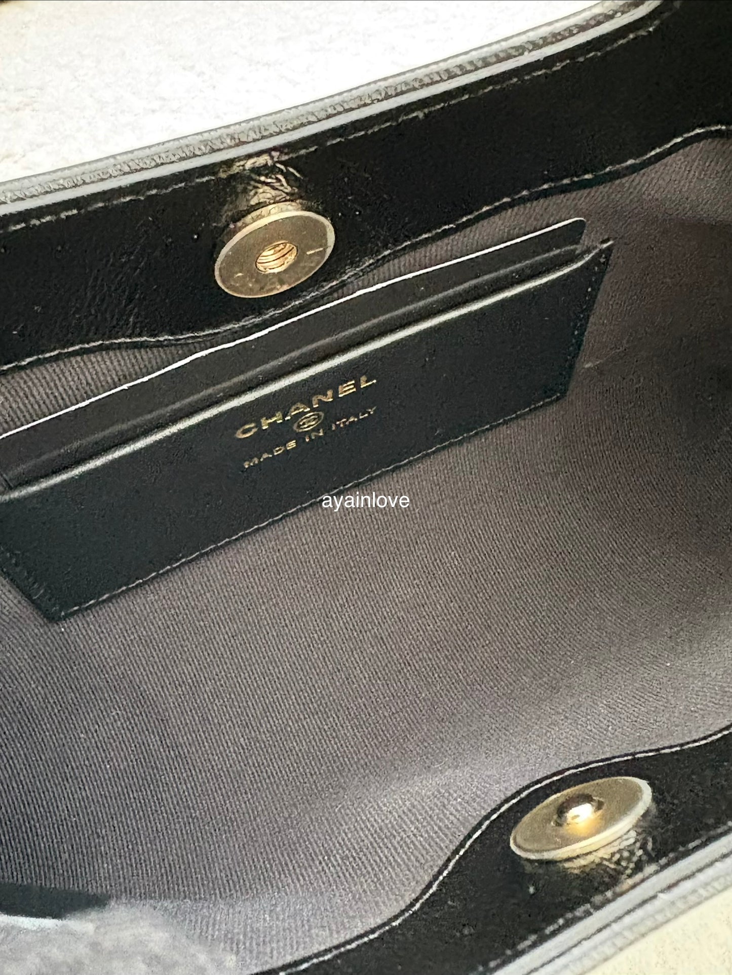 CHANEL Black Calfskin Mini 31 Shopping Bag Light Gold Hardware