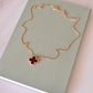 VAN CLEEF ARPELS VCA 18KT Yellow Gold Carnelian Vintage Alhambra Pendant Necklace