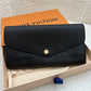 LOUIS VUITTON LV Sarah Black Monogram Empreinte Wallet Gold Hardware