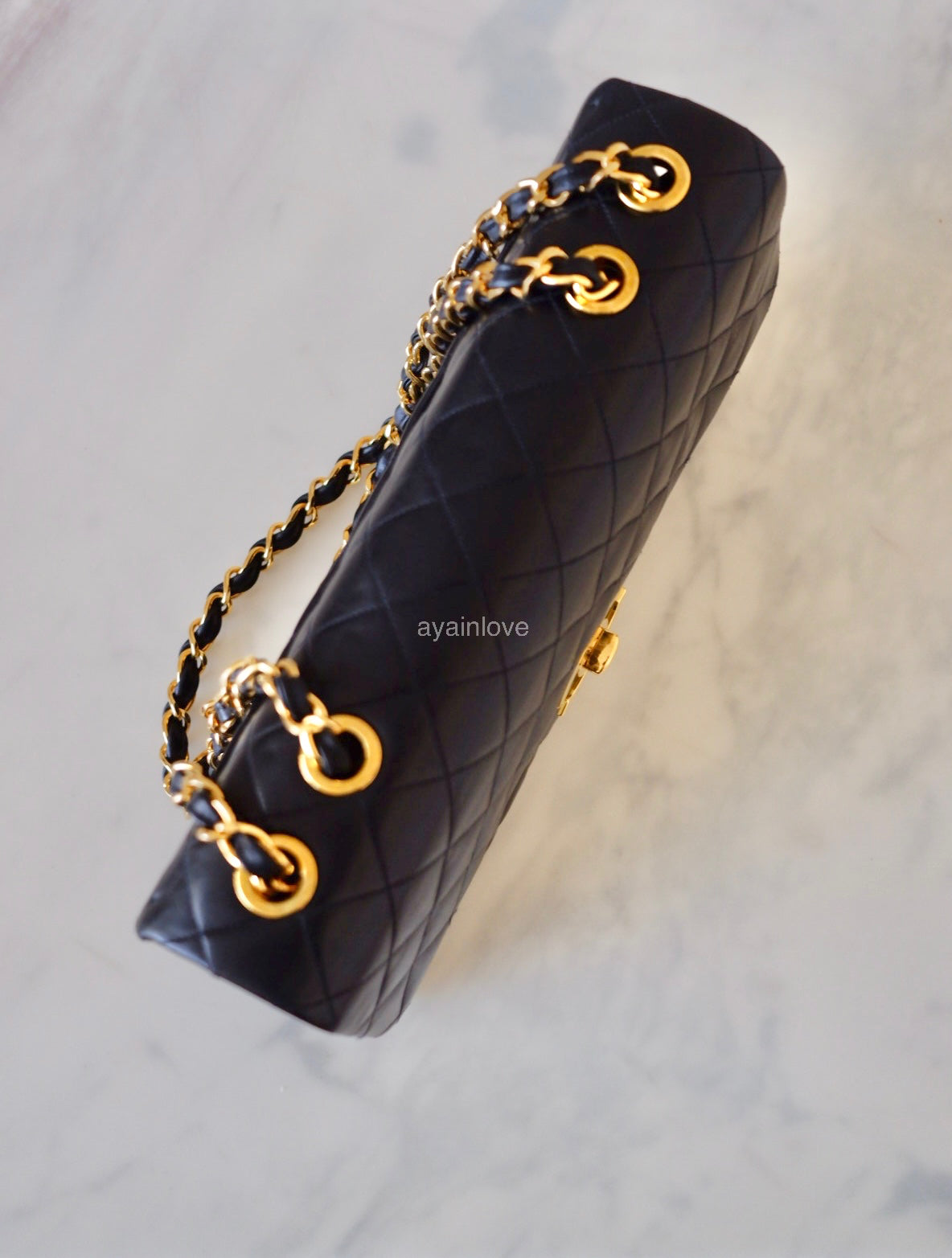 CHANEL Vintage Black Quilted Maxi XL Jumbo Classic Single Flap Oversized CC Bag 24KT Gold Plated Hardware Series 3