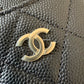 CHANEL Classic Black Caviar Phone Pouch Card Holder Gold Hardware