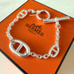 HERMES Farandole Sterling Silver Bracelet Size ST